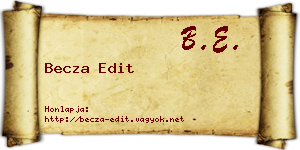 Becza Edit névjegykártya